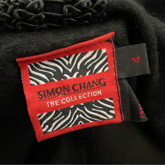 Simon Chang Wool Blend Open Shawl Cardigan Sweater Buffalo Plaid Oversized Small - Picture 9 of 10